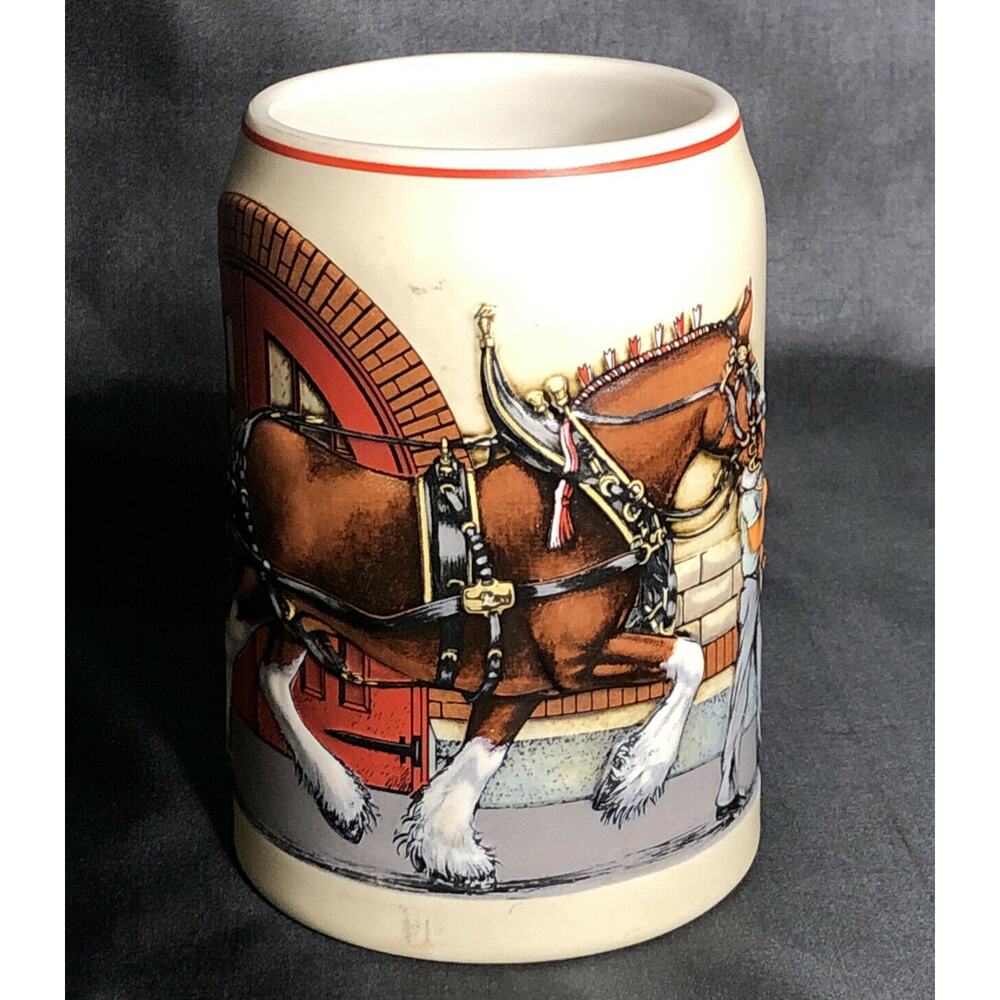 Budweiser Clydesdale 'Parade Dress' Collector Beer Stein Mug 1989 AnheuserBusch